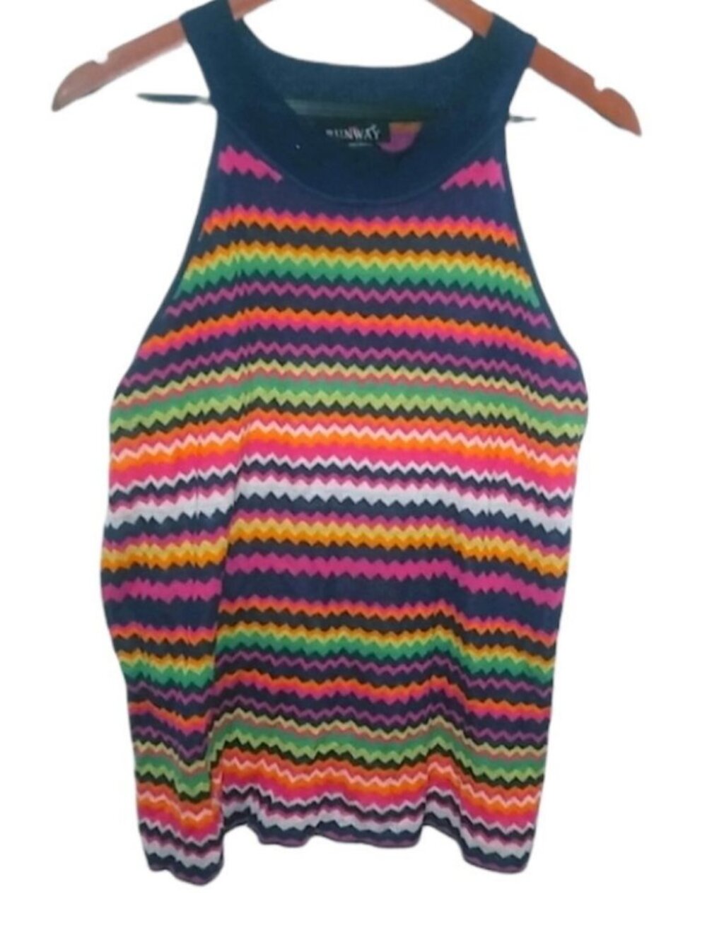 Runway 3X Bold ZigZag Striped Tank Top Plus